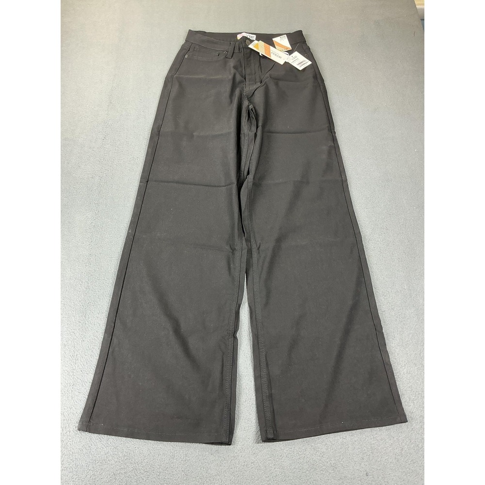 YMI Pants Womens M Black High-Rise Wide-Leg Knit Stretch Relaxed Casual